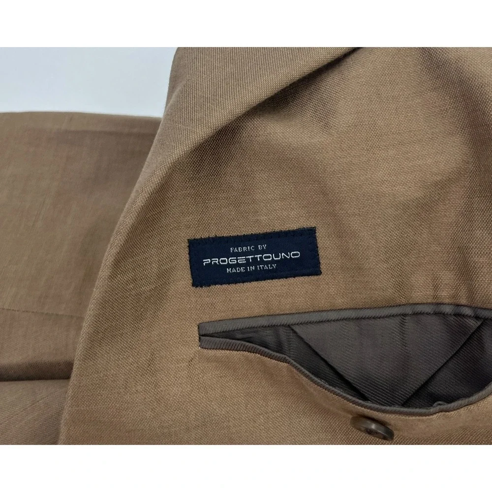 Banana Republic Progetto Uno Slim Italian Cotton Blazer Vicuna Tan Mens 42S